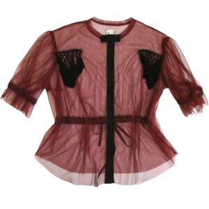 ANTONIO MARRAS sheer mesh top w tassel fringe fits M L